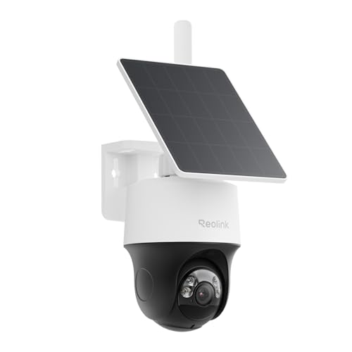 REOLINK 2K 4G LTE Cellular Security Camera Wireless Outdoor Built-in SIM Card 360 Pan-Tilt & Auto Tacking No WiFi Solar Powered Color Night Vision Smart AI Detection Go PT S Lite+Solar Panel