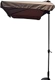 Sombrilla rectangular para exteriores, media sombrilla cuadrada con manivela para jardín, balcón, tienda de campaña