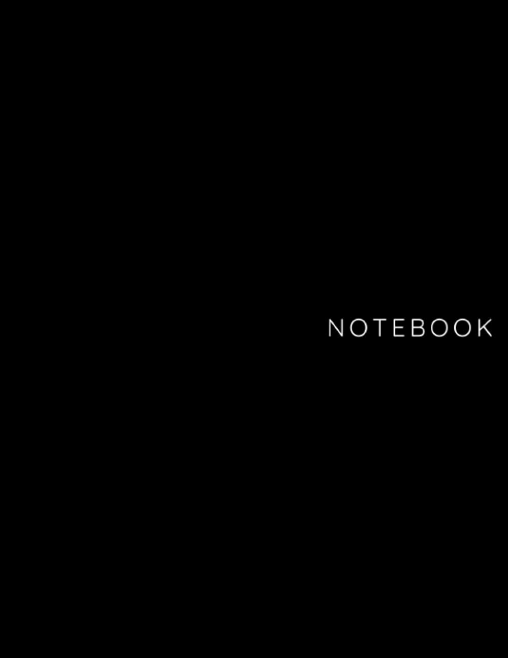 Simple Minimalist Lined Notebook - Black Cover - 8.5x11 - 120 pages