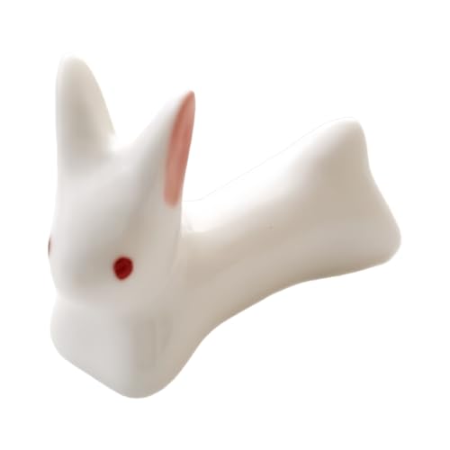 Chopstick Rest, Broad Application, 4x3.3x1.5cm, Rabbìt Ceramic Chopsticks Stand, Bunny Shape Utensils Holder, Compact & Convenient, For Dining Table, Kitchen, Home, Restaurant, Hotel, Desktop