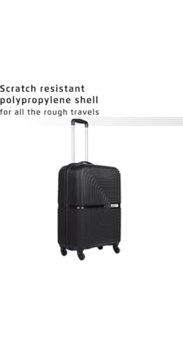 Image of PP Hard Shell 4 Wheels 360 Degree Safari Trolley Bag for Travel Small+Medium+Large (Black, Set of 3), 70 cm