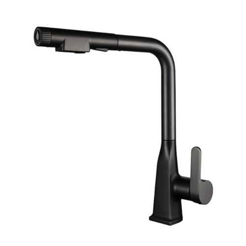 Robinet de cuisine à 3 voies gris avec douchette extractible pour évier