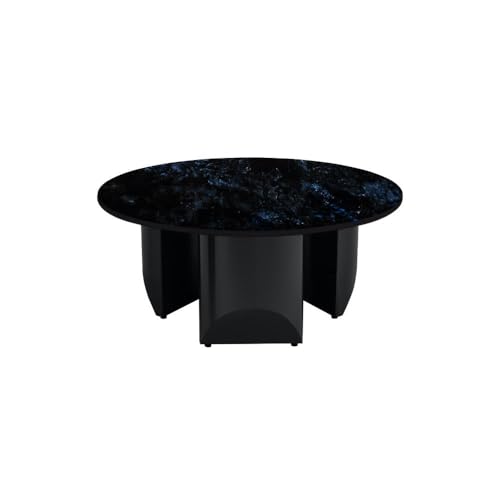 Image of Wakefit Kopi Coffee Table I Marble Finish I Vitrified Tile Top I Volga Blue