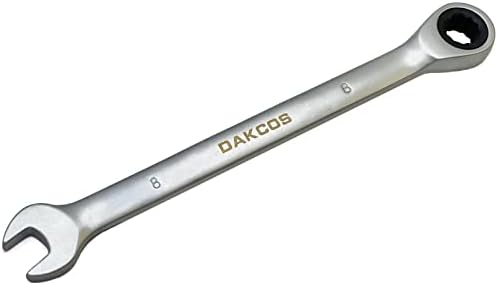 DAKCOS Fixed Head Ratchet Spanner 17mm Ratcheting Combination Wrench Chrome Vanadium Steel