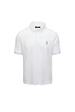 Eastside Golf Men’s Pique Knit Performance Polo With Embroidered Swingman Logo And Cotton-Poly Stretch Fabric For Movement Bright White