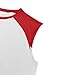 Minclouse Men's Casual Raglan Sleeves Tank Tops Sleeveless Crew Neck T Shirts Color Block Tees (Red-White,XX-Large)