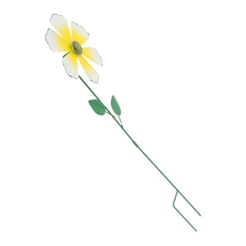 iplusmile Decoración Jardín Flor Metálica Giratoria Estaca de Hierro para Césped Exterior Spinner Viento Jardín Escultura Floral para Paisajismo Exterior Fácil Instalación Atractiva para