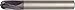 WIDIA Hanita 715003000RT Vision Plus 7150 HP Hard Material End Mill, Ball Nose, 3 mm Cutting Dia, Carbide, TiAlN, RH Cut, Straight Shank, 4-Flute