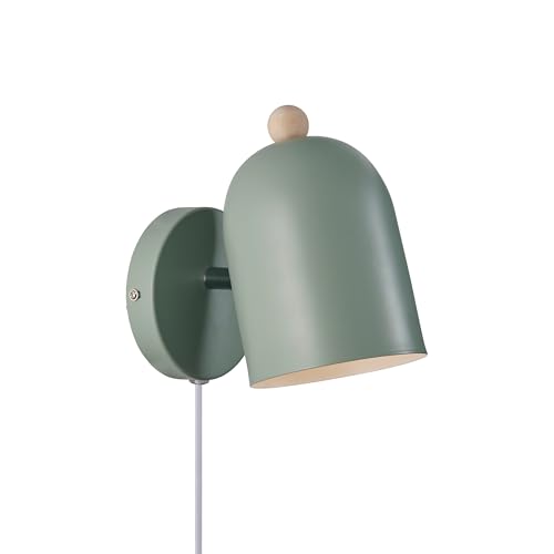 Nordlux Gaston Indoor Wall Light Green Metal E27 Adjustable Head - Bedroom, Bedside, Living Room Plug in or Mains Powered, IP20