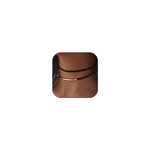 Long tiantian Brown Suede Choker Necklace Boho Layered Necklaces for Women Coin Pendant Necklaces Jewelry for Girls, Suede, other