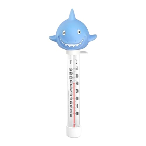Tiburón Termómetro De Piscina, Herramienta De Medición De Temperatura Para Baño Temático Tiburón | Herramienta De Lectura De Temperatura Flotante Para Spa Baño Al Aire Libre Interior Bañera Acuario
