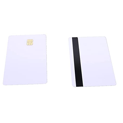 Gialer 50 Pacotes Sle4442 Chip Contato Cartão Ic com 5/16 Polegadas 2 Trilhas Hico Tarja Magnética 2