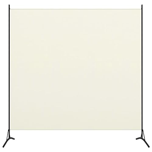Homgoday Paravent à 1 panneau blanc crème 175 x 180 cm, séparateur pour ambiances, paravent d'intérieur, séparé, panneaux de séparation pour intérieur