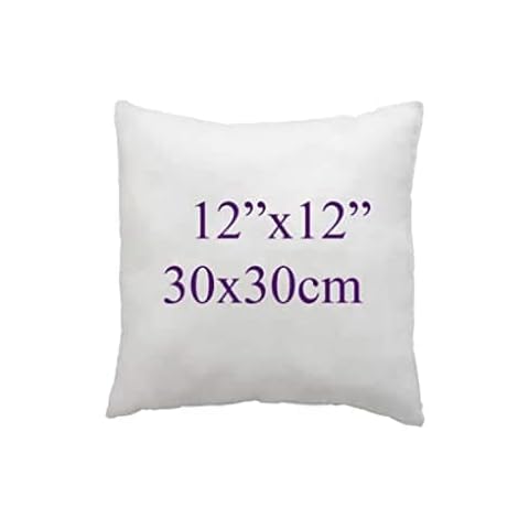 ARLINENS Hollow fibre Cushion New White Pads Inner insert Stuffer Pillow Hypoallergenic Square Cushions for Sofa Bed & Couch in 12", 14", 16", 18", 20", 22", 24", 26", 28", 30" (1, 12x12) Cover