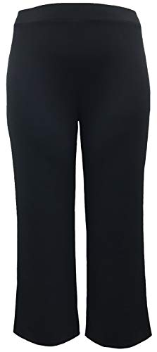 LEEBE Women and Plus Size Pull On ITY Knit Straight Wide Leg Pant (Small-5X)2