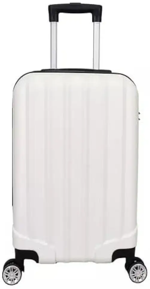 Mala de Bordo Viagem Rígida Rodas 360 º capacidade 10kg e anti furto com senha (BRANCO)