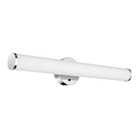 mirrea 24in Modern LED Vanity Light 3000K/4000K/5000K Selectable 24w Dimmable Chromed Tube Cylinder Bar Design for Vertical and Horizontal Mount Cover