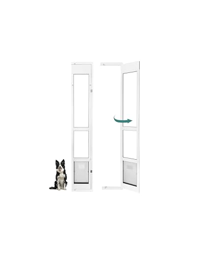 FANTREK 96 Inch Dog Door for Sliding Glass Door for Medium Large Dogs - Right Open Amount from Inside - Overall Size: 96 Inch x 16 1/8 inch, Flap Size: 11.5"(W) x 16.5"(H)