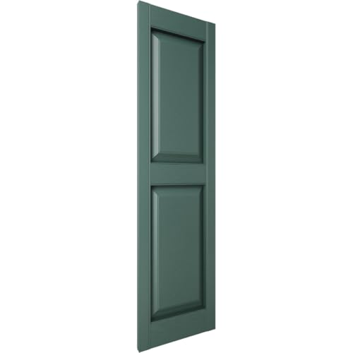 Mid America 00021467028 Standard Size Williamsburg Double Panel Vinyl Shutters, w/Installation Shutter-Lok's & Matching Screws (Per Pair), 028, 14 3/4"W x 67"H, Forest Green by Mid America - Image 4