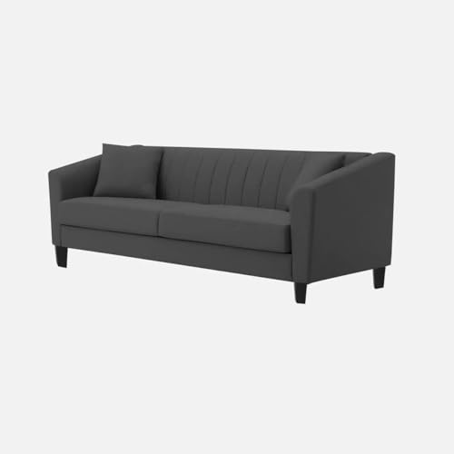 Image of Avion Natalia 3 Seater Velvet Sofa for Living Room|Dark Grey| Luxury Plush Fabric Couch, Modern Comfortable Upholstered Sofa, Premium Home Furniture Lounge Seating