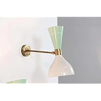 Lampade Da Parete Stile Anni '50 - Set Di 2, Bianco E Nero, Regolabili, In Ottone E Metallo - Foto 12