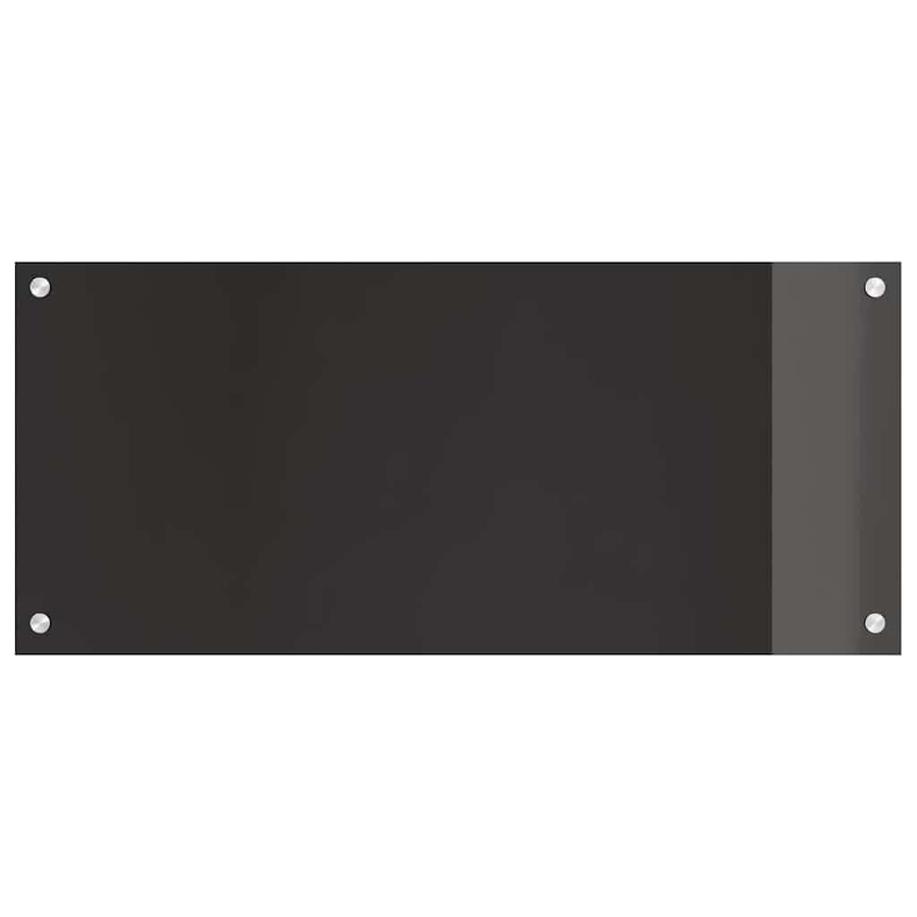 Solivagant Küchenrückwand 2 pcs Schwarz 90 x 40 cm Gehärtetes Glas, Küche Esszimmer,Küchenhelfer -utensilien, 15.9 kg-3415548