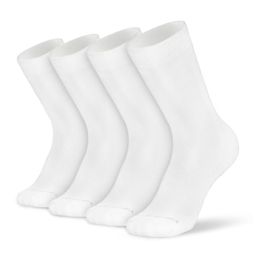 Merino Protect Thin Merino Wool Crew Sock for Men Women Lightweight Hiking Socks Soft Mid Calf Dress Socks 4 Pack