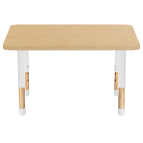 Image of 24 inch x 36 inch Rectangle Kids Classroom Table with Adjustable Chunky Wood Legs