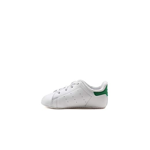 Adidas Stan Smith Crib, Zapatillas Unisex bebé, Blanco (Footwear White/Footwear White/Green 0), 21 EU