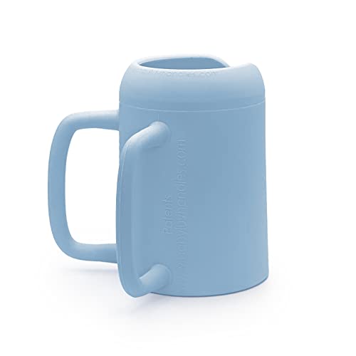 Image of Baby Luvhandles Baby Bottle Holder - Baby Shower Gifts and Accessories for Baby Self Feeding - Improves Motor Skills (Blue)