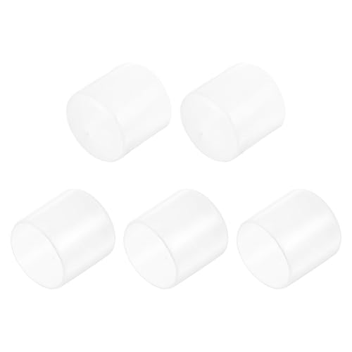 uxcell 5pcs Rubber End Caps 31mm ID Vinyl PVC Round Tube Bolt Cap Cover Screw Thread Protectors Clear