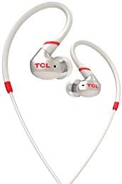 TCL Actv100 in-Ear Earbuds Active Noise Isolating Wired Secure Fit Sweatproof Headphones with Built-in Mic – White