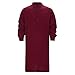 Mens Kaftan Thobe Textured Button Down Henley Shirt Long Sleeve Muslim Robe Casual Gown Shirt Islamic Dubai Arabic Caftans
