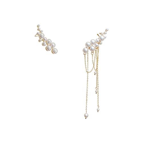 CCXXYGWJ Pendientes Elegantes de Perlas para Mujer, Colgante con borlas a la, joyería para Banquete y Fiesta de Navidad, de Gama Alta