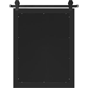 Farmhouse Mirror, Barn Door Style Rectangle Solid Wood Frame Wall Mirror Rustic Decorative Mirror for Bathroom, Entryway, Living Room, Wall Decor 28" x 22" (Black) Farmhouse Mirror Barn Door Style Rectangle Solid Wood Frame Wall Mirror Rustic Decorative Mirror for Bathroom Entryway Living Room Wall Decor 28 x 22 Black