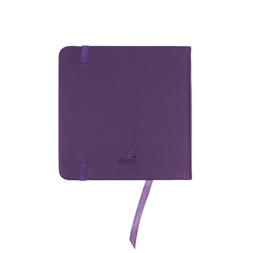 Image of Kangaro Sketchbook 12x12cm Purple Heart PU Hardcover 80 Sheets 140g Cream Paper with Elastic Band and Bow