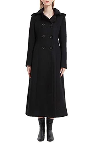 Manteau long à capuche en laine femme de qualité supérieure chaud
