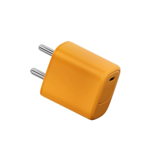 Image of DeperAI 20W GaN III Fast Type C Mobile Charger, MFi Certified, Compatible for iPhone, iPad Pro /Air 2, Samsung, and Other iOS, Android Devices, PD 3.0 Fast Charging, Supports UFCS, Wrap (Orange)