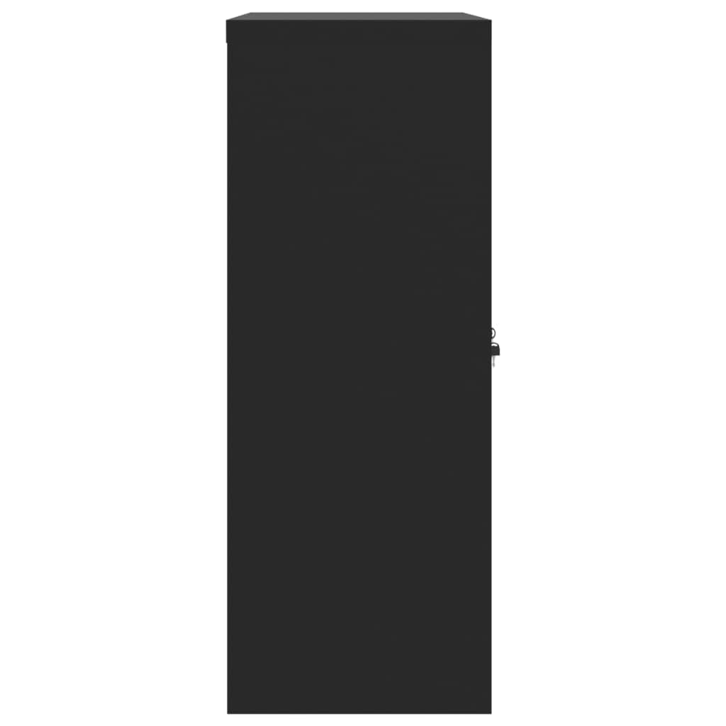 vidaXL Armario Archivador, Almacenamiento con Estantes Ajustables Cerradura, Aparador para Archivos, Mueble para Oficina Casa, Acero Negro