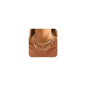 Gold/Silver Necklaces Stack For Wom...