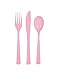 Light Pink Plastic Silverware Set for 6 Guests (18pcs)