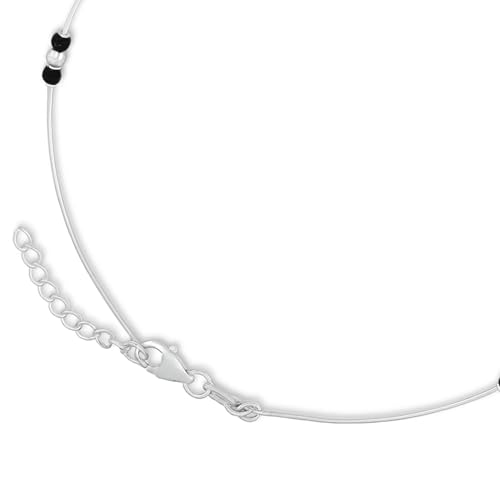Image of ZAVYA 925 Sterling Silver Anklet | Rhodium Plated Precious Cubic Zirconia Women Chain Anklet | Gifts For Women & Girls | With Certificate of Authenticity and 925 Hallmark