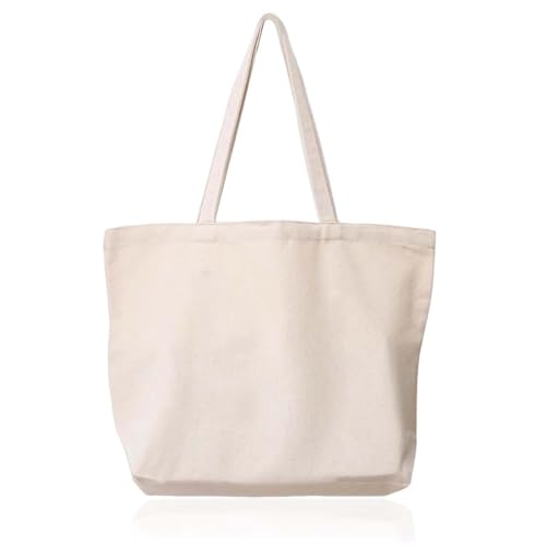 LQUYTA1 Unidad Tote Bag 40×30×10 cm grueso resistente liso Bolsa de Compras o Bolsa de Yute o Bolsa de Lona adecuado para Compras y Transporte reutilizable (blanco)