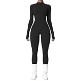 combinaisons chaudes Polyvalent : la combinaison à manches longues pour femme avec fermeture éclair est un must pour la garde-robe, idéale pour les amateurs de mode. Vous pouvez l'utiliser avec une veste, des bottes, des talons hauts ou un sac pour créer facilement un look élégant, glamour et élégant, créer une atmosphère quotidienne et vous rendre plus belle, plus charmante et élégante.