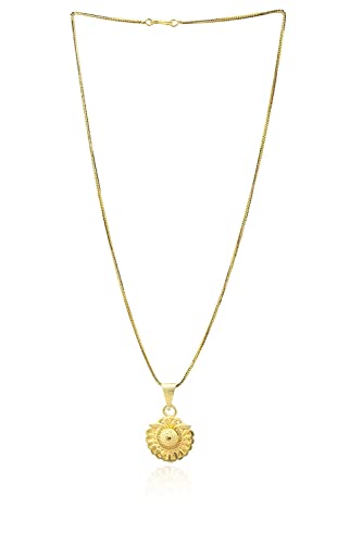Image of Handicraft Kottage 1gm 22Ct Gold Plated chain with Pendant | latest & Stylish Celebrity Inspired Chain /Necklace /Jewellery Set /Fashion jewellery for Men, Women Boys Girls