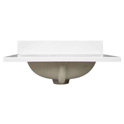 Image of 25 Inch Cultured Marble Vanity Top with Backsplash, Improved Package, White - Design House, 586222