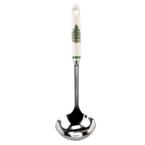 Spode Christmas Tree Cooking Ladle - Green Trim Gravy, Soup Or Punch Ladle With Stainless Steel Handle And Ladle Scoop - Fine China Dinnerware - Special Occasion Serving Ware #TOP16