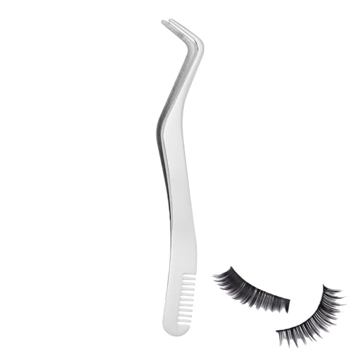 Tweezers aplicadoras de - Herramienta de extensión de profesional, aplicador de acero inoxidable | Lash Tweezer con chicas de peine, suministros de maquillaje para artistas de salón,