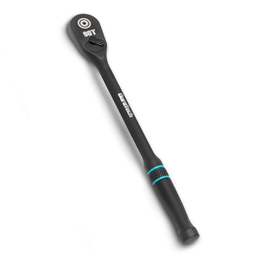 DURATECH Extra Long Handle 1/4-Inch Drive Ratchet 90-Tooth Ratchet Wrench