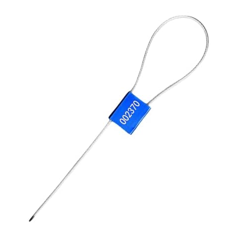 Heavy Duty Pull Tight Steel Metal Security Seals Numbered Tags Alumium Alloy Tamper Proof Shipping Self-Locking Disposable Padlock (Navy Blue, 50pcs) Cover